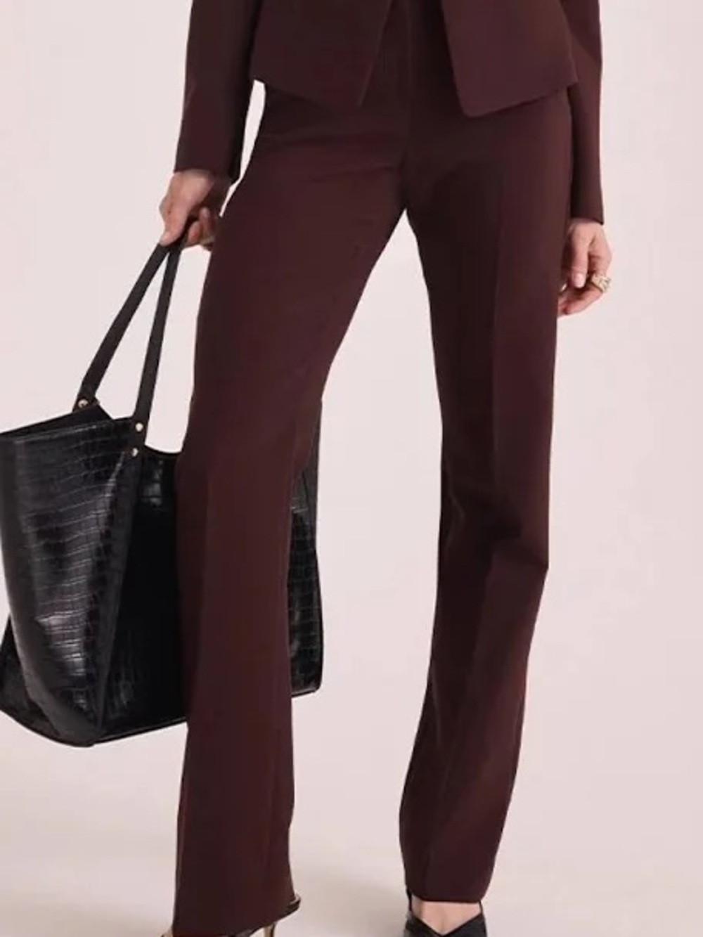 WHITE HOUSE BLACK MARKET "THE BOOT" Pants Burgundy Brown Ravine 2 x 32 inseam